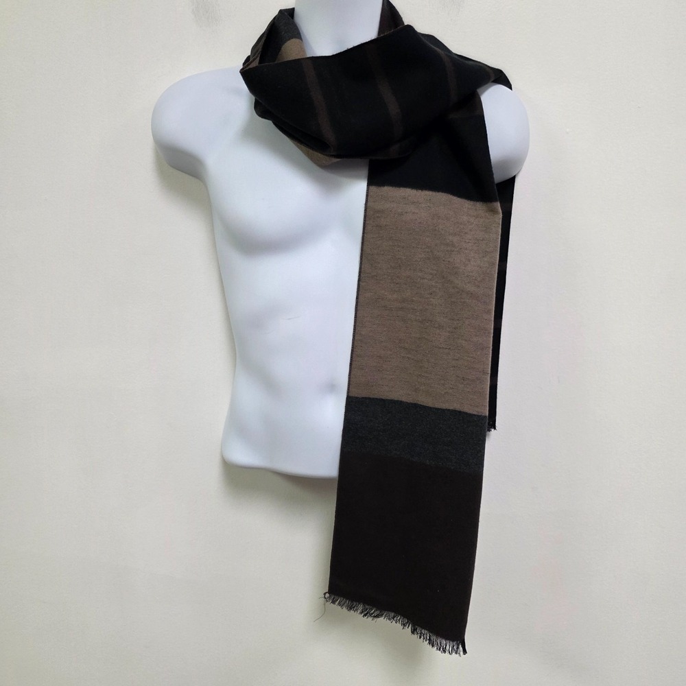 Bruno Piattelli Silk Scarf One Size Luxury Designer Reversible Old Money Brown